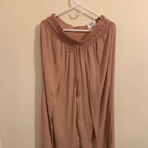 Style&Co Wide, long, salmon-colored soft fabric pants, size L, made in China NWT